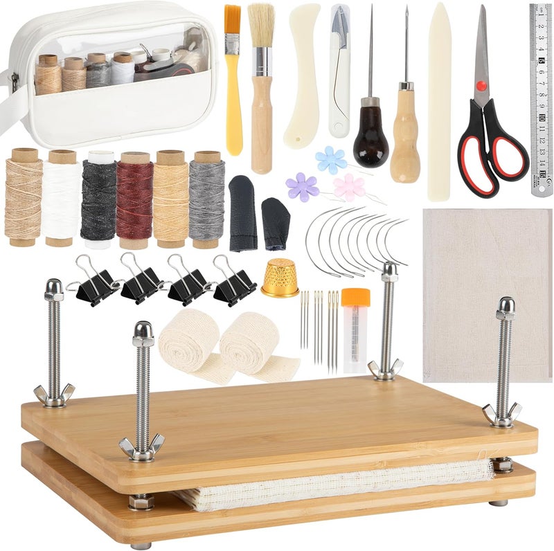 pamctry 50 Pcs Book Binding Kits for Beginners - Complete DIY Kit with Tools & Instructions, 11.6 x 7.8 Inches - Image 1